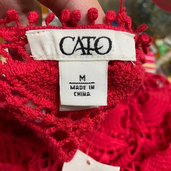 NWT Sz M Cato Crocheted Top - Beautifully Detailed - Picture 7 of 10